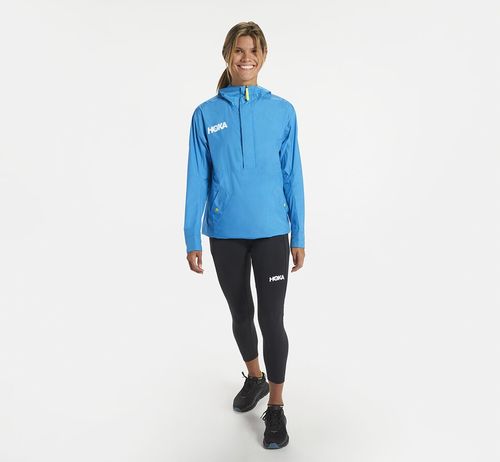 Hoka One One Dame/Herre Anorak Nøytrale Packable Lightweight Rain Jakker Yttertøy Diva Blå Norge-96AJT